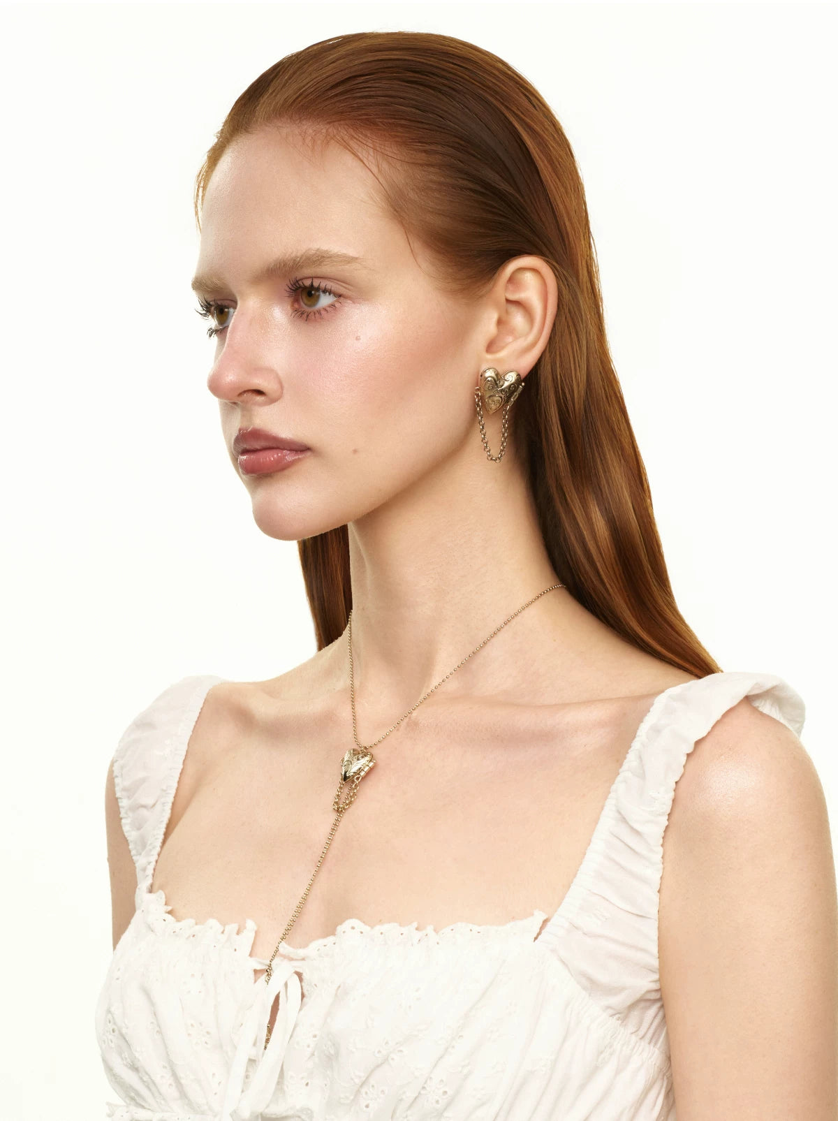 Heart Tassel Y Necklace