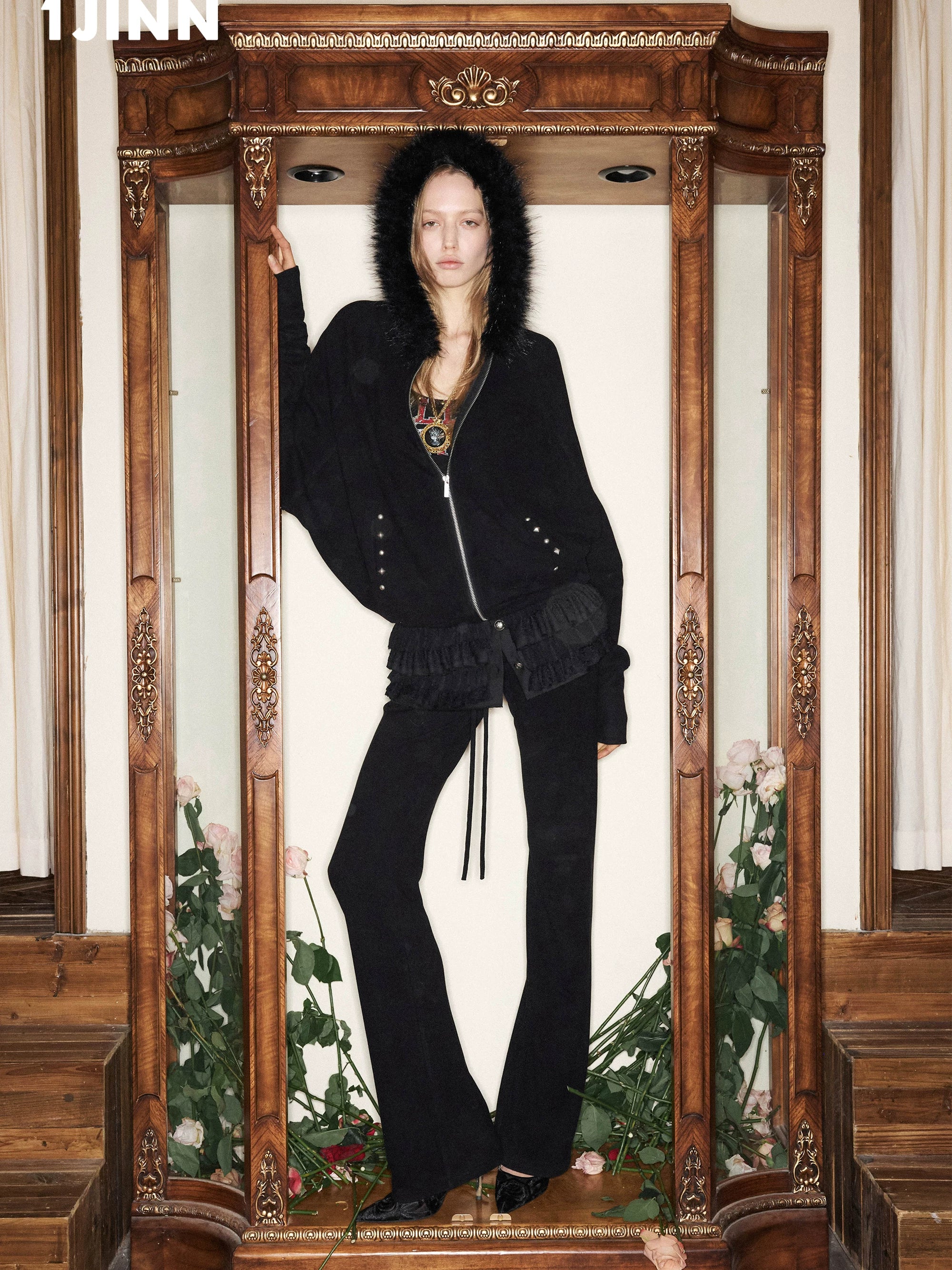 Studded Batwing Hoodie Set