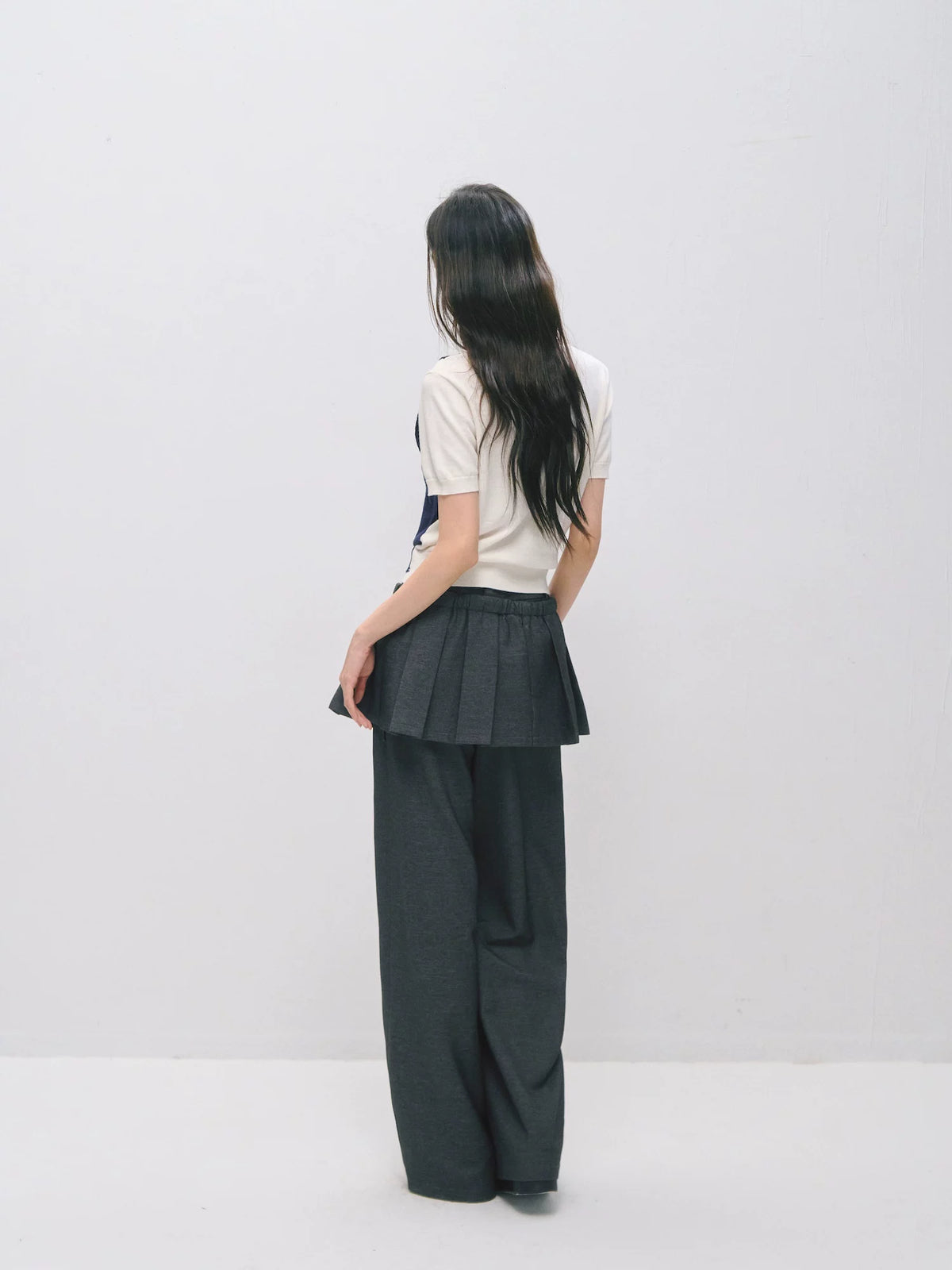 Detachable Pleated Layered Pants Set