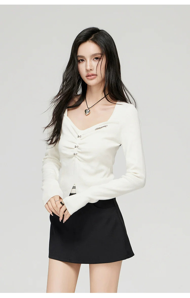Black &amp; White Wide Neckline Sweater