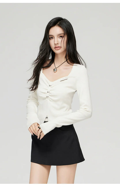 Black &amp; White Wide Neckline Sweater