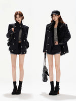 Detachable Shearling Collar Coat