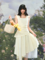 Asymmetrical Square-neck Dress