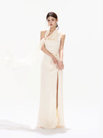 Ribbon Halter Satin Dress