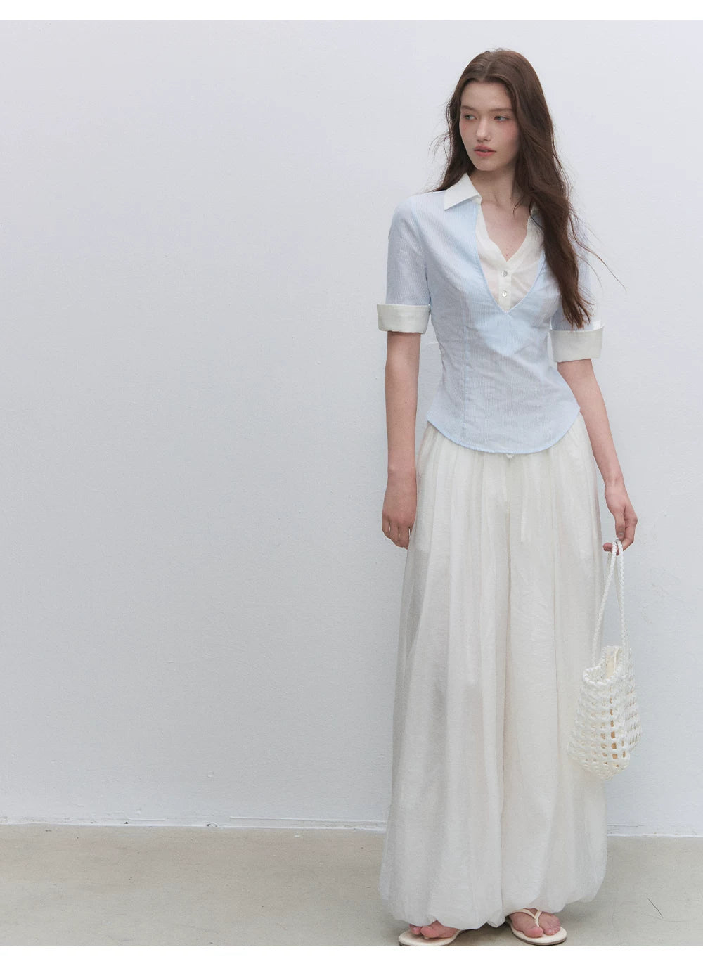 Shell Button Tencel Balloon Pants