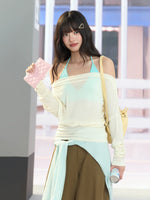 Apricot Off Shoulder Cover Up