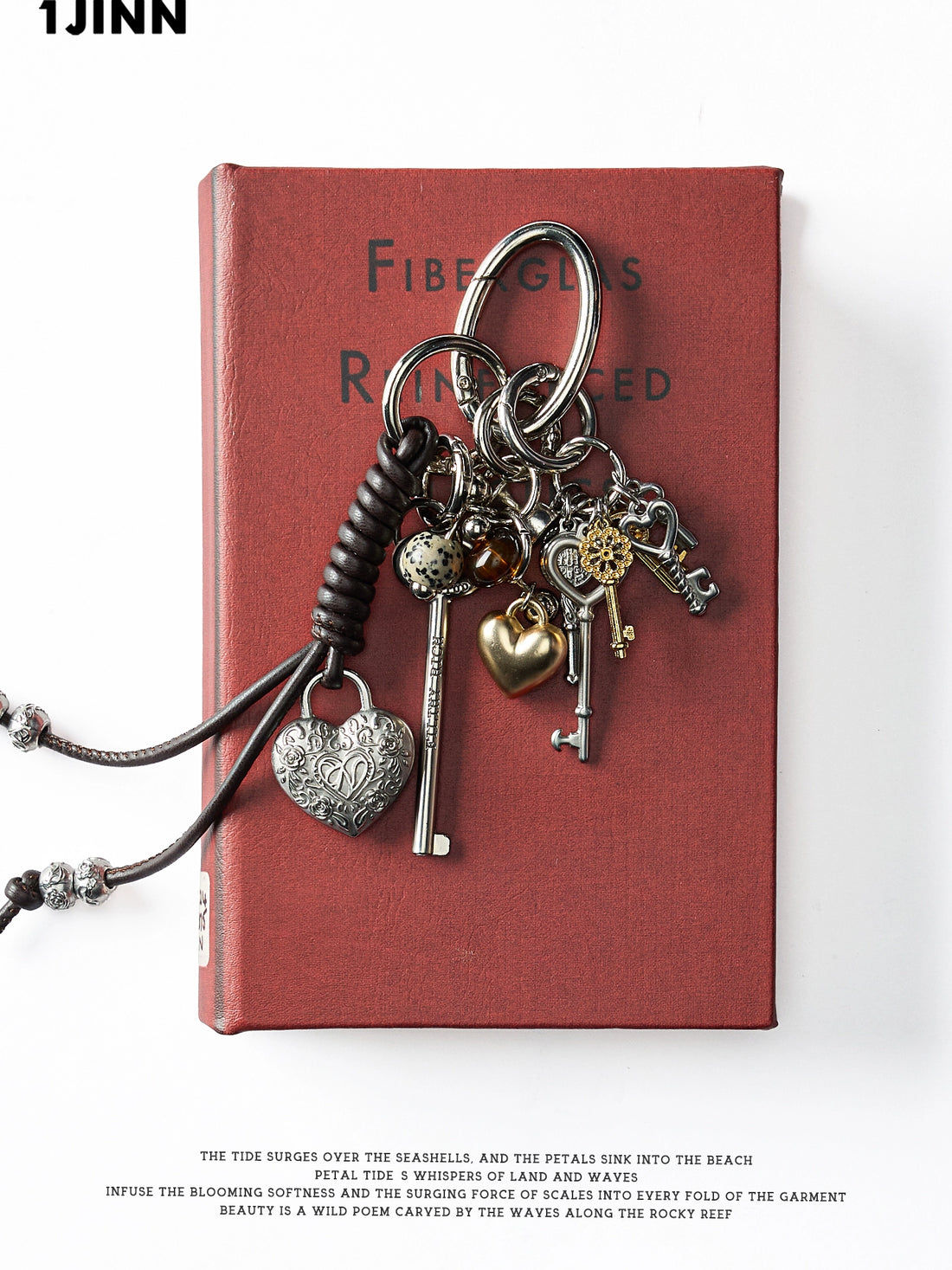 Natural Stone Heart Keychain