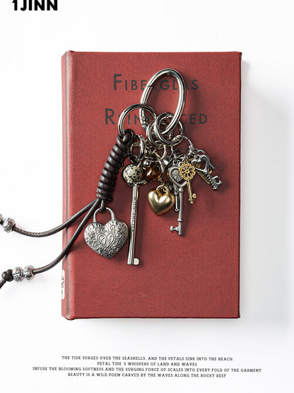 Natural Stone Heart Keychain