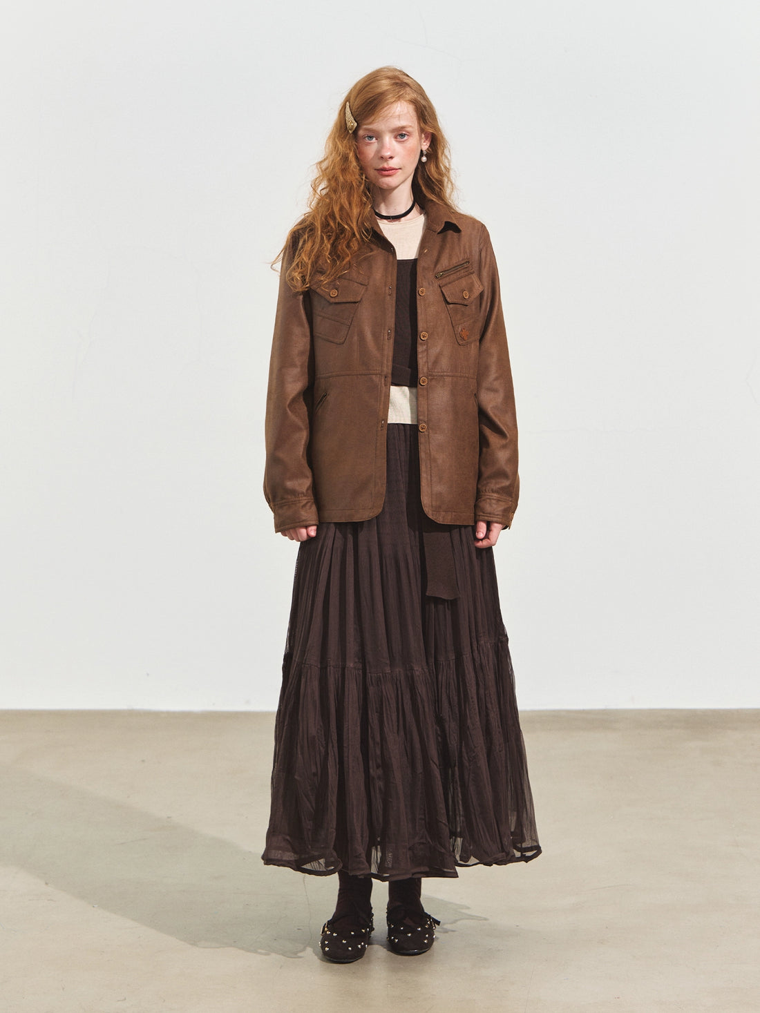 Multi-Pocket Suede Jacket
