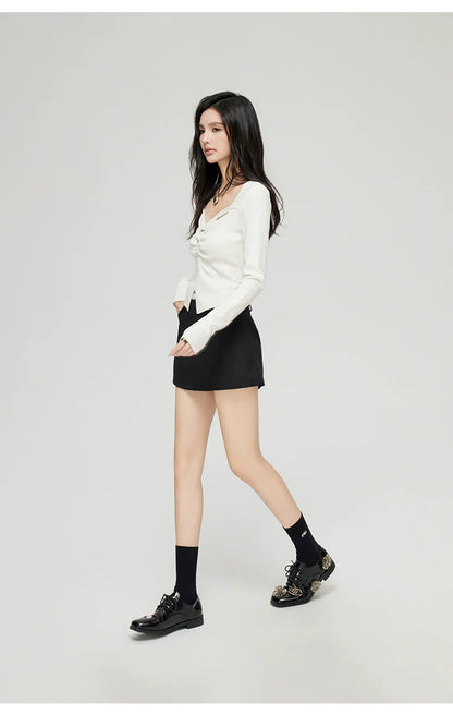 Black &amp; White Wide Neckline Sweater