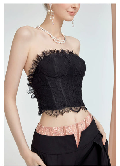 Naomi Lace Mesh Boned Backless Corset