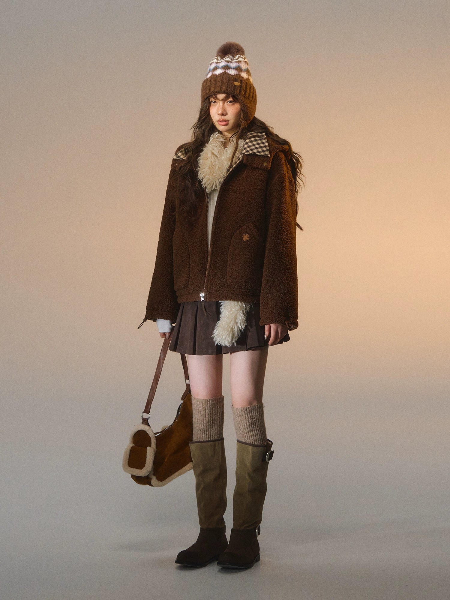 Reversible Plaid Sherpa Jacket