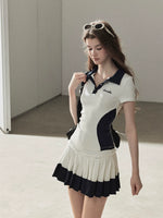 Navy Color-Block Polo Top Set