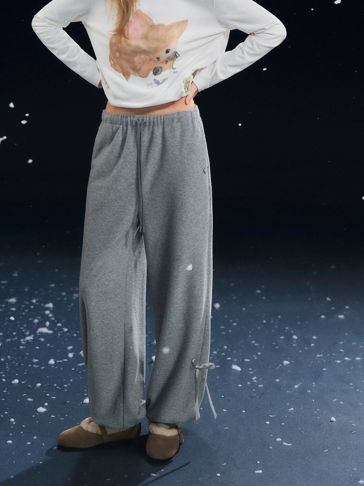 Fleece Cuffed Lantern Casual Pants