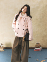 Vintage Double Breasted Bow Collar Coat