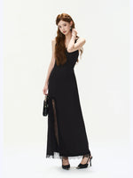 Black Lace V-Neck Dress