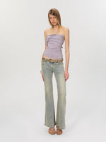 Blue Washed Flare Jeans
