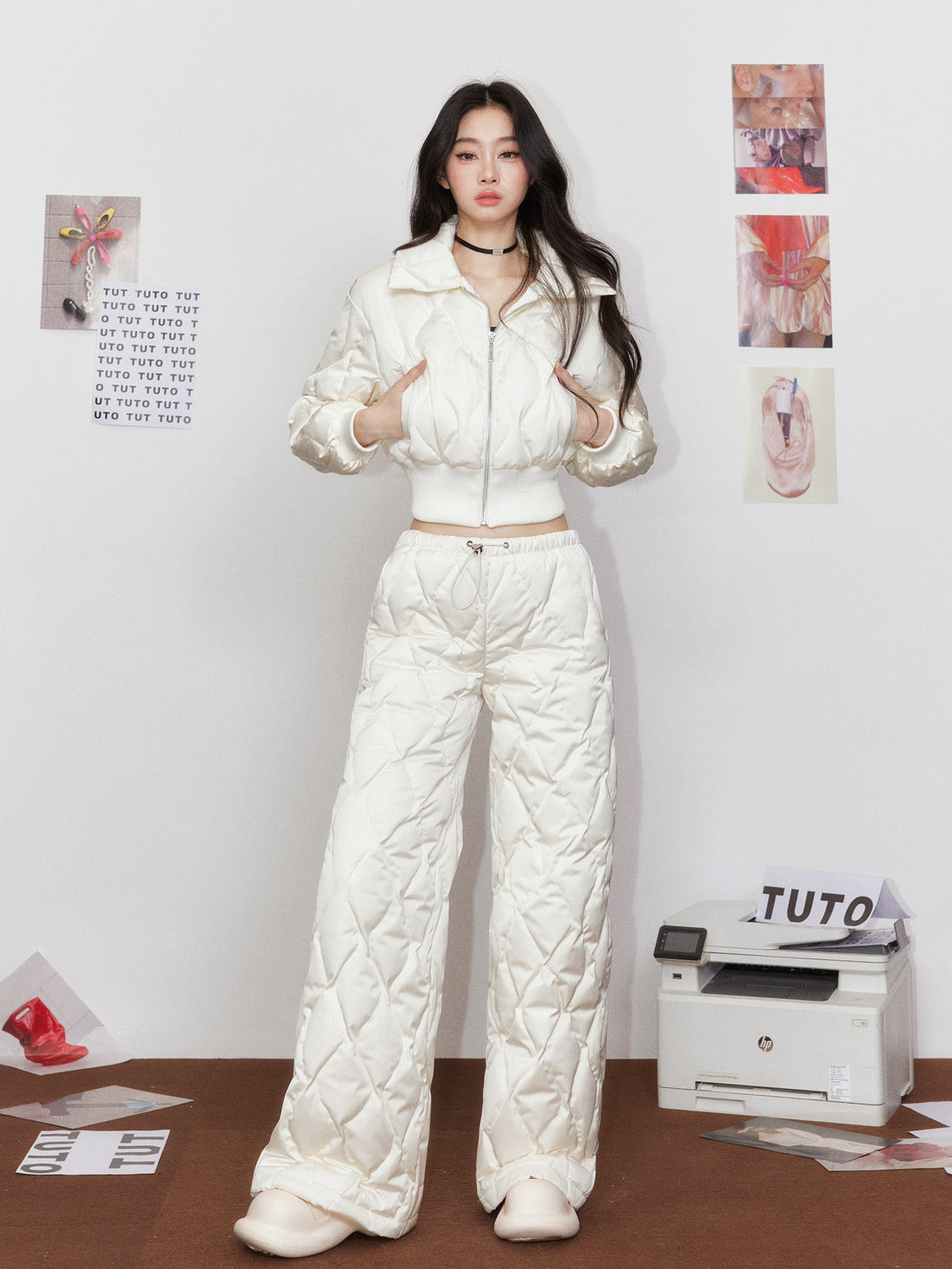 Cloud Atmosphere Pearl Glimmer Short Jacket &amp; Pant Set