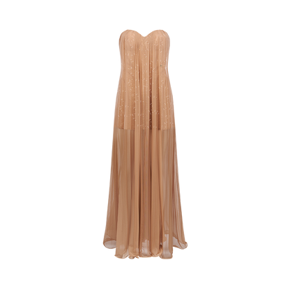 Thea Strapless Mesh Backless Dress