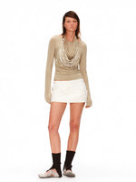 Lyocell Two-Piece Pearl Draped Top