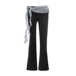 Ribbon Detail Flared Pants