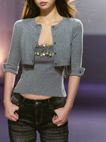 Knit Cardigan Camisole Set