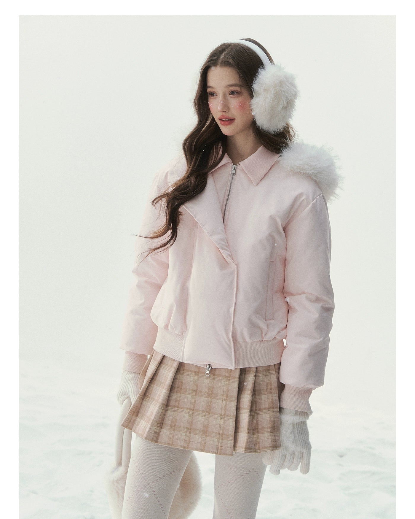 "Snow Envelope" Faux-fur Collar Down Coat
