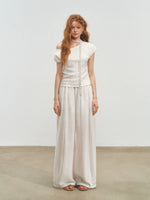 Draped Lazy Asymmetric Shoulder Convertible Top Set