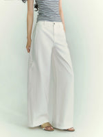 Curved Cargo Denim Pants