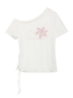 Floral One-Shoulder T-shirt