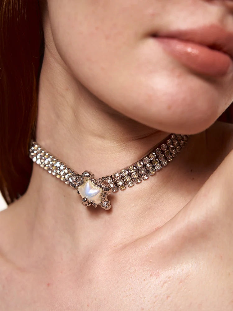 Diamond Pearl Starfish choker