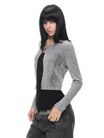 Vintage Graphic Cropped Cardigan