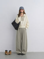 TR Front-Crease Wide-Leg Suit Pants