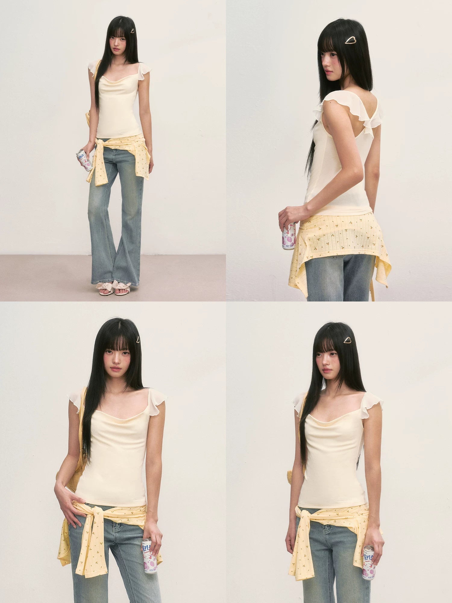 Apricot Flutter Sleeve Tee