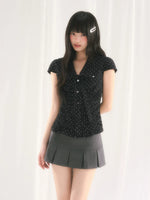 Black Polka Dot Tie Top