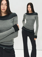 Lyocell Wool Colorblock Layered Base Top