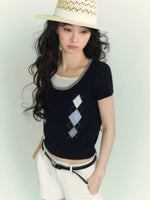 Argyle Layered Short Tee
