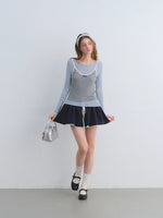 Lace Trim Jacquard Skirt