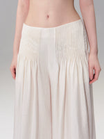 Beige Pleated Accordion Pants