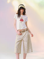 Spotted Deer Denim Shorts