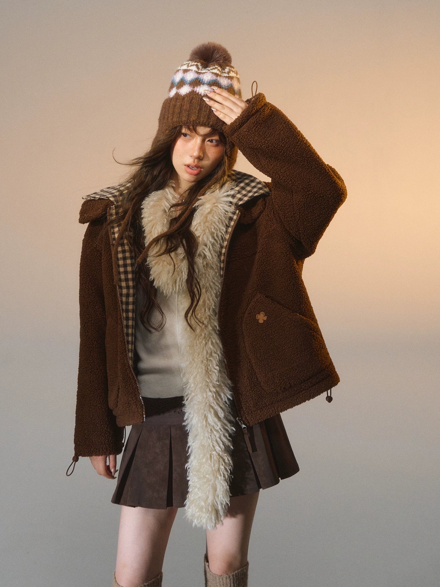 Reversible Plaid Sherpa Jacket