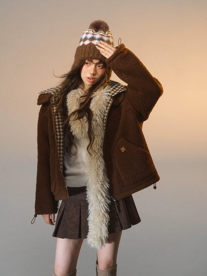 Reversible Plaid Sherpa Jacket