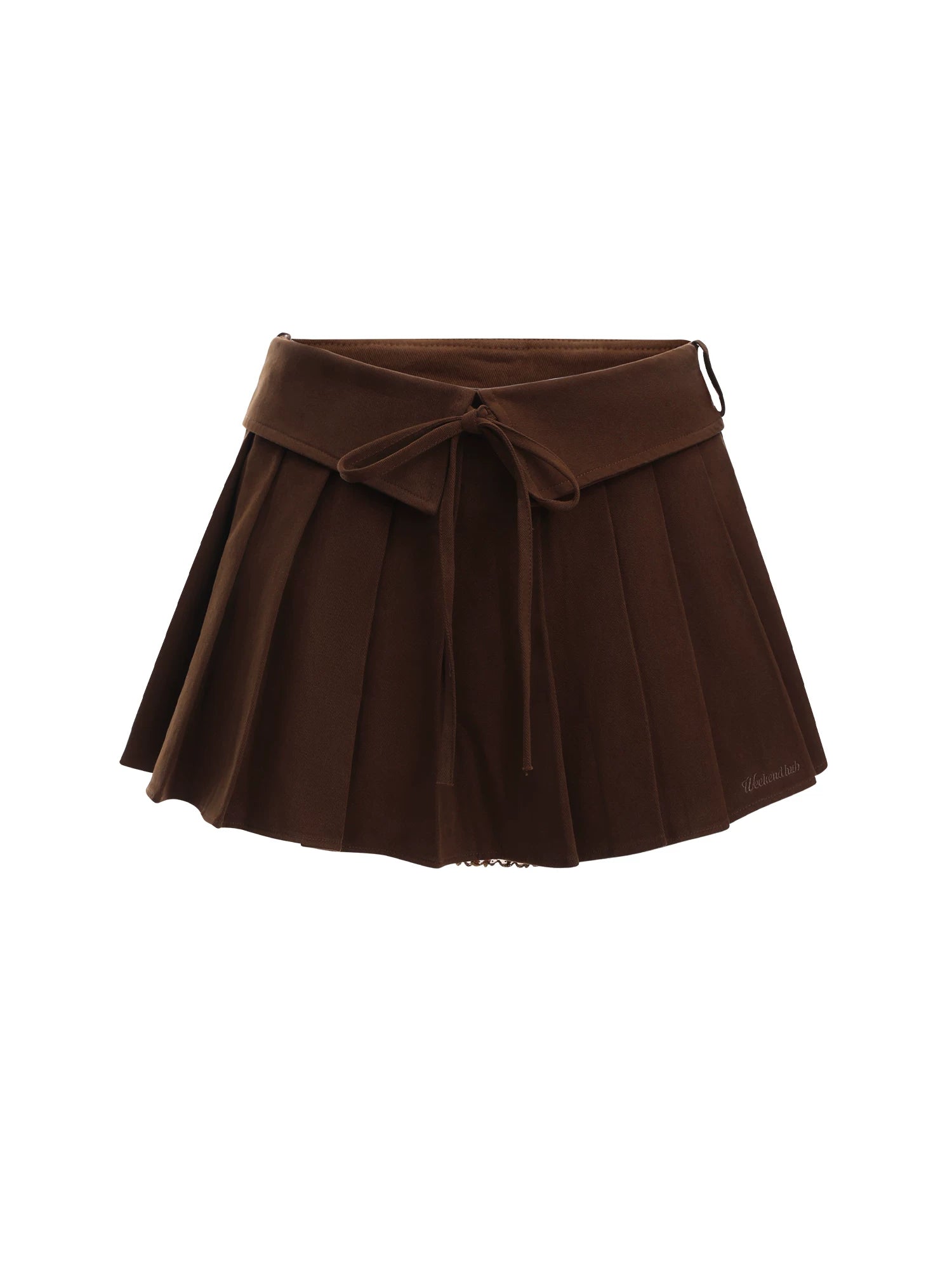 Bow Tie Pleated A-Line Skirt