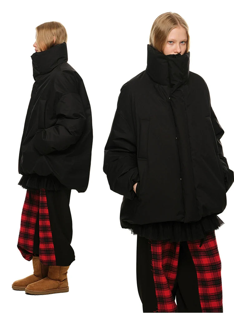 Stand Collar Loose Silhouette Down Jacket