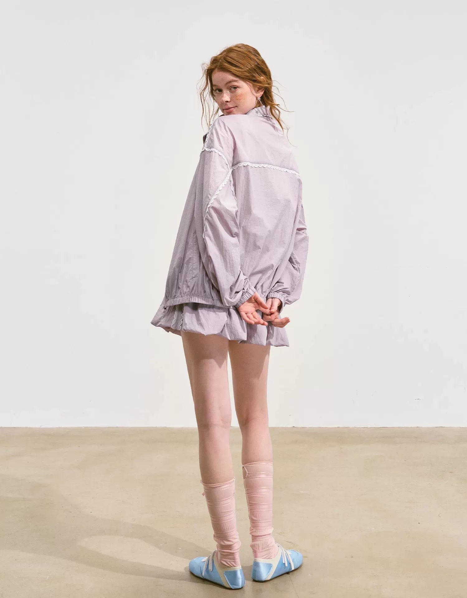 Lace‑Splice Sun Jacket &amp; Skirt Set