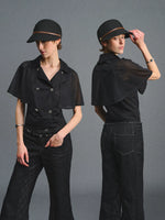 Detachable Cape Two-Piece Chiffon Top