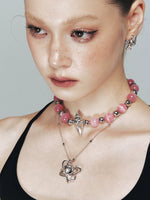 Pink Crystal Seashell Star Choker