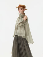 Off-Shoulder Chiffon Blouse