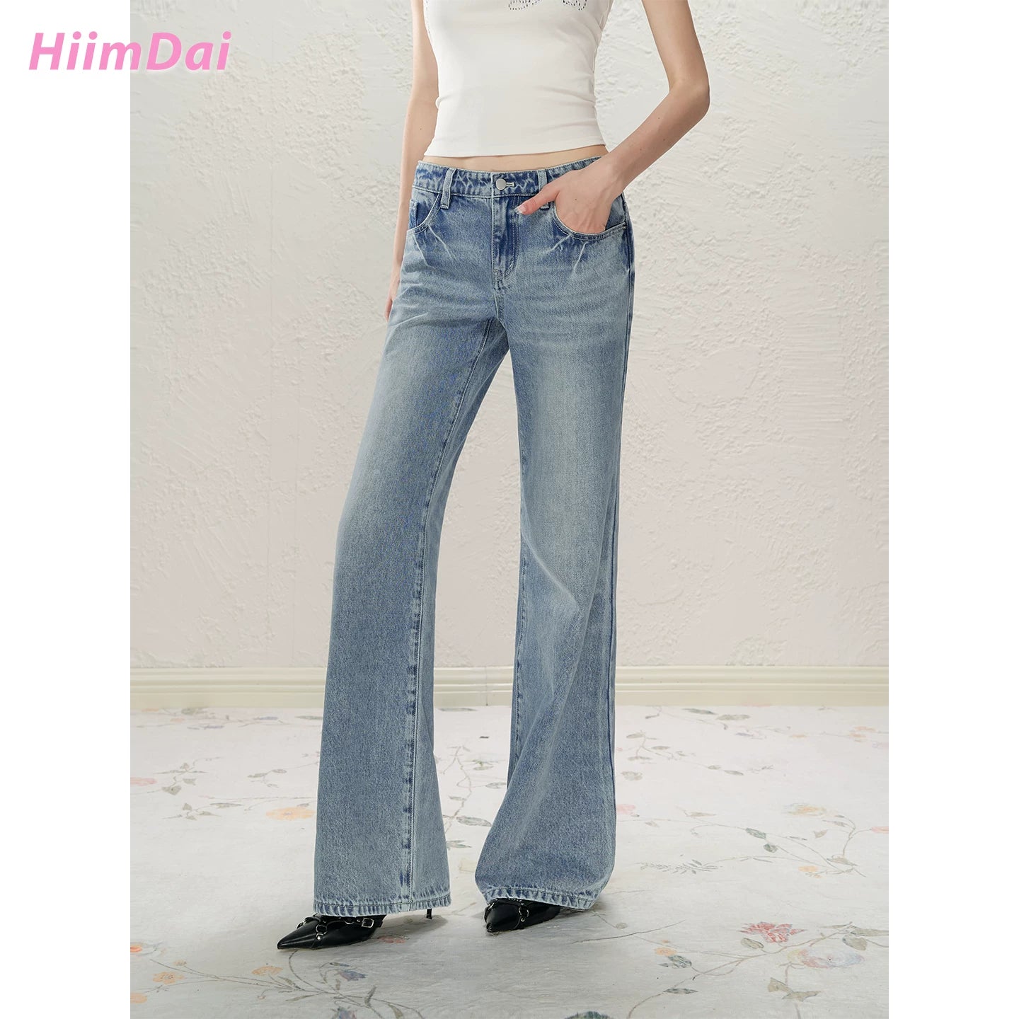Lightning Whisker Washed Flare Jeans