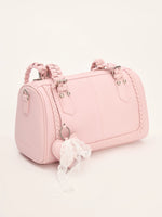 Pink Woven Shoulder Bag
